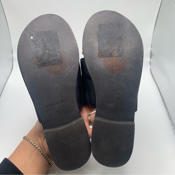 NWOB Free People Women's Saturday Sandals black leather size 36.5 US 6 1083 - Picture 6 of 7